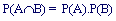 P(A n B) = P(A).P(B)